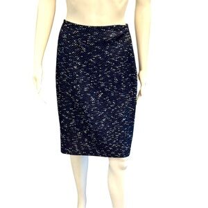 St. John Knit Navy and BlueTweed Skirt Size 6
